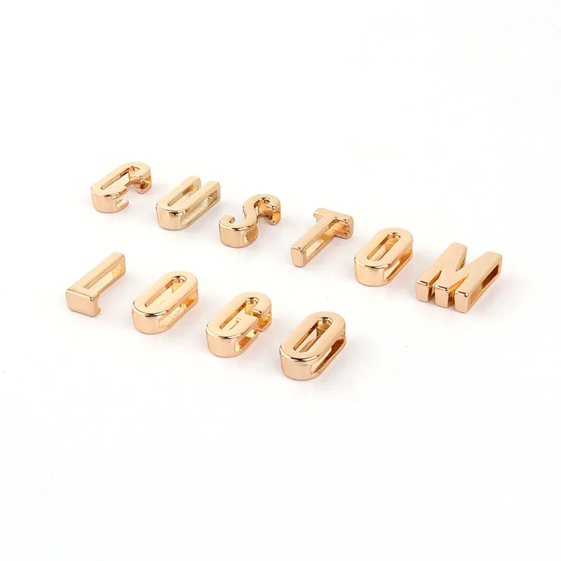 Manufacture 8mm Alloy Small Charm Letter Nickel-Free Bag Accessories Brand Logo Metal Letters For Leather Bags And Clothing