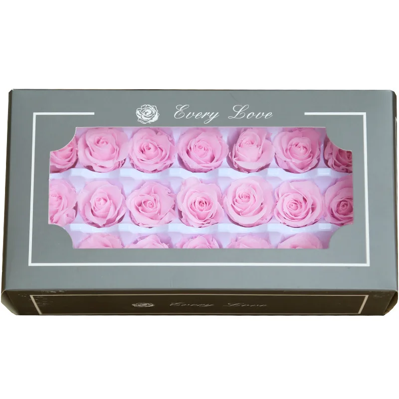 Wholesale Flower Immortal Rose 2-3CM Diameter 21pcs/Box Preserved  Real Roses Head In Gift Box
