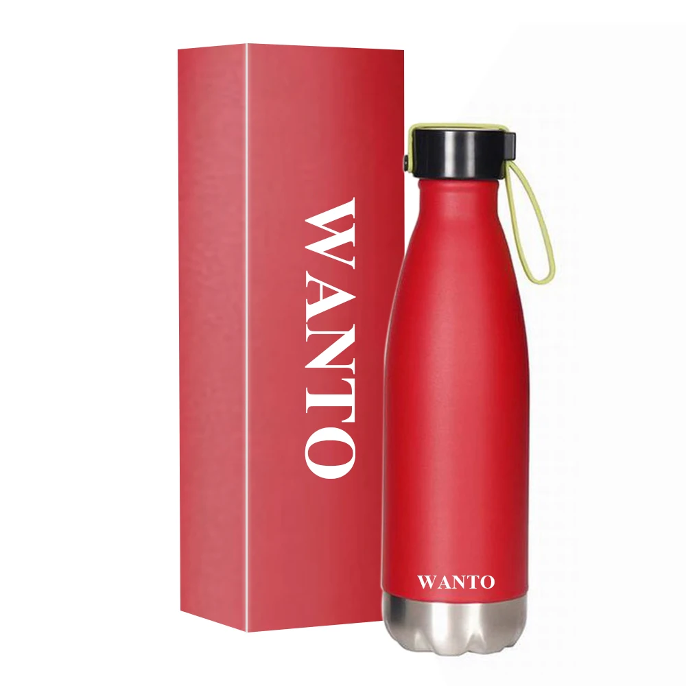 Wanto 17oz Amazon Top Ranking Stainless Steel Cola Shape Swelling Vacuum Flask With Custom Business Logo