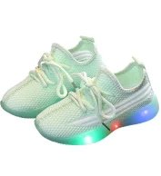 
2021 Attractive shoes design yeezy soft light sports led bottom shoes for children 
