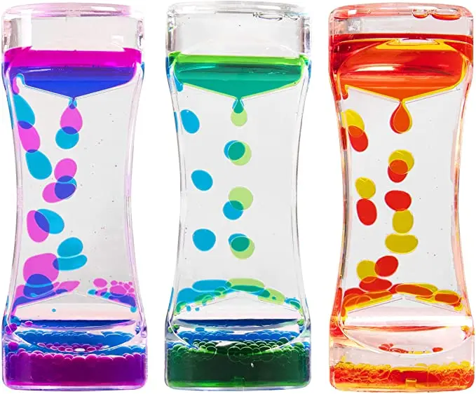 Liquid Quiet No Battery Needed Double Color Timer Motion Bubbler for Sensory Play Fidget Toy Children Activity Desk Top