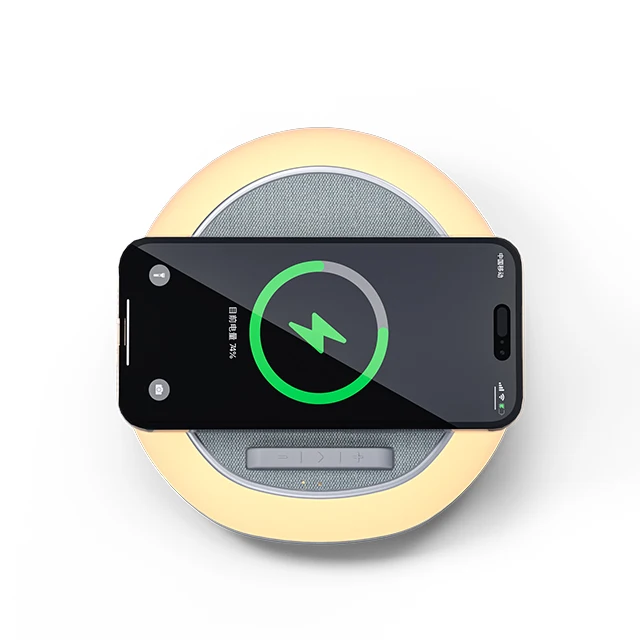 Многофункциональный 3 в 1 bluetooth динамик Светодиодная настольная лампа с 15 Вт QI Беспроводное зарядное устройство