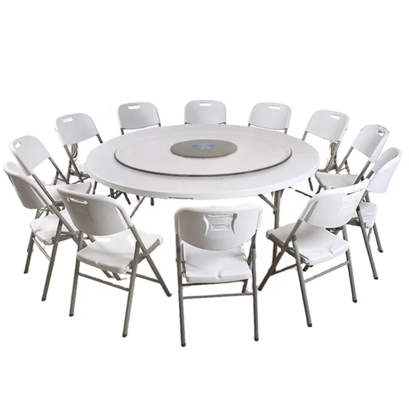 Hotel round foldable plastic table on sale