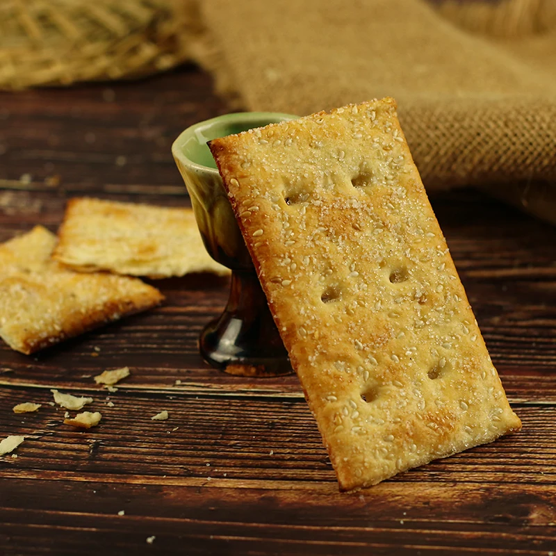 Wholesale Chinese Snack Puff Food Pastry Healthy Exotic Biscuit Baked Goods Cookies Baklava Wheat Protein Grain Cracker