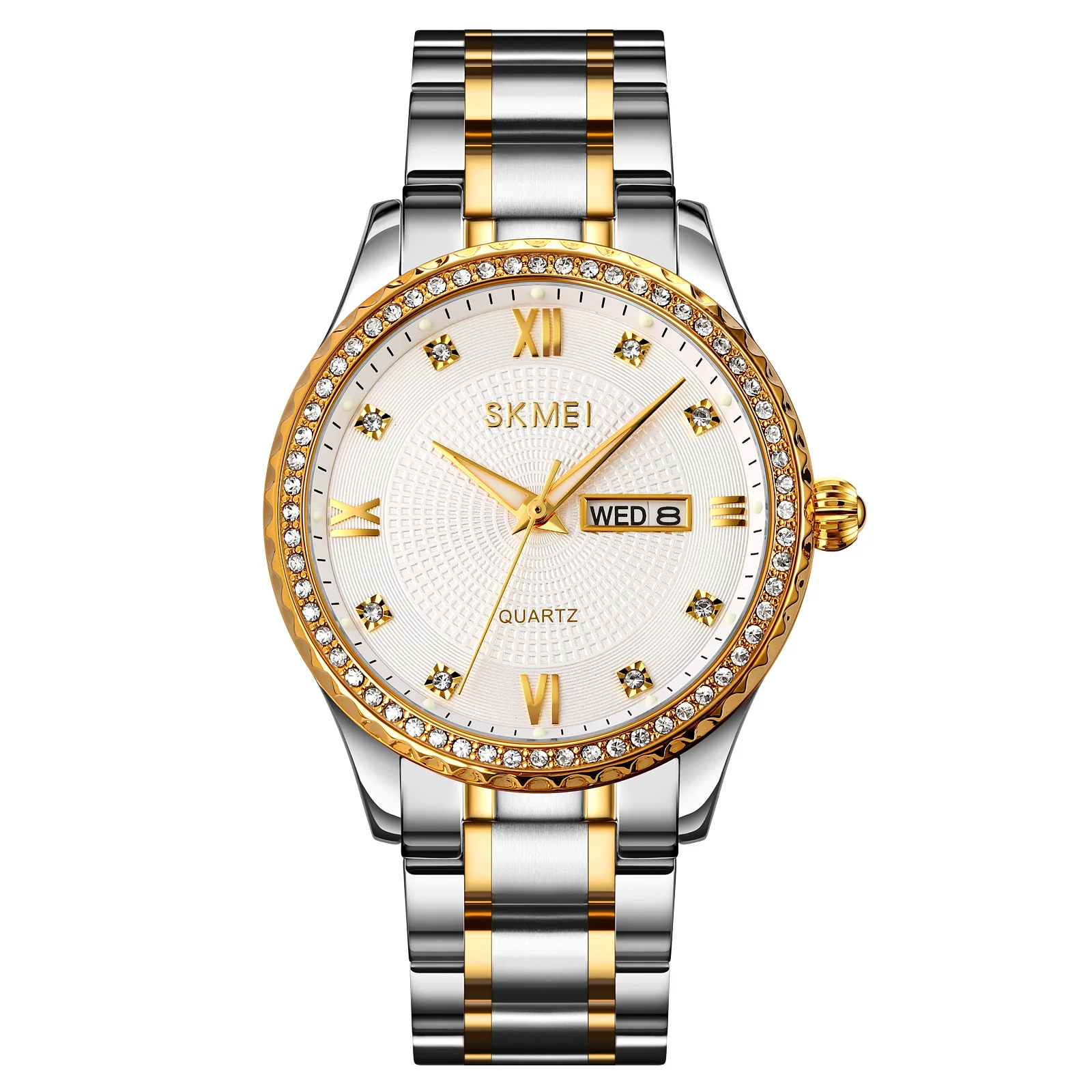 SKMEI 1837 diamond stainless steel quartz mens luxury watches