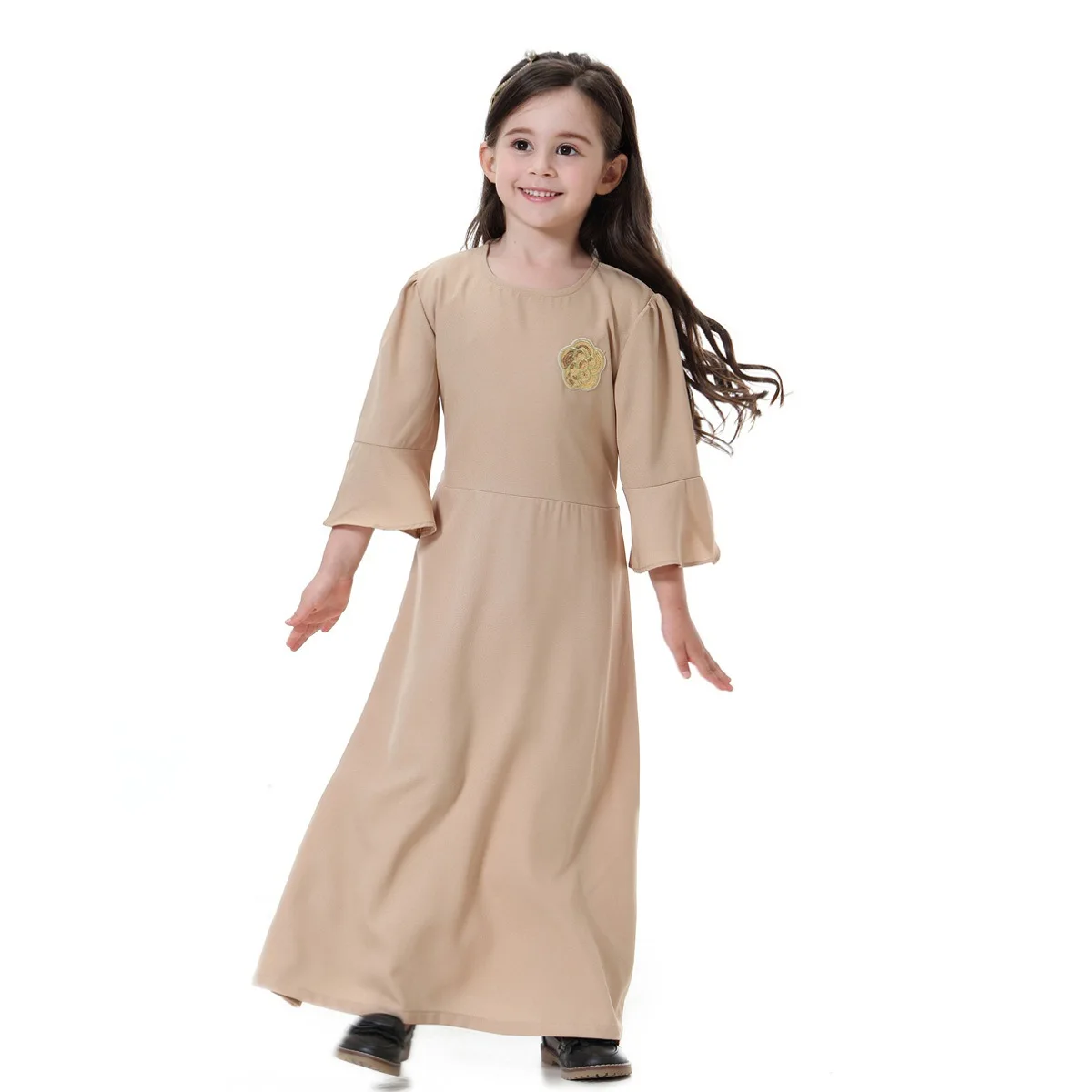 Fashion Arab Kaftan Dubai Muslim Children Abaya Clothes Kids Girls Long Dress Islamic Clothing Muslim Dresses