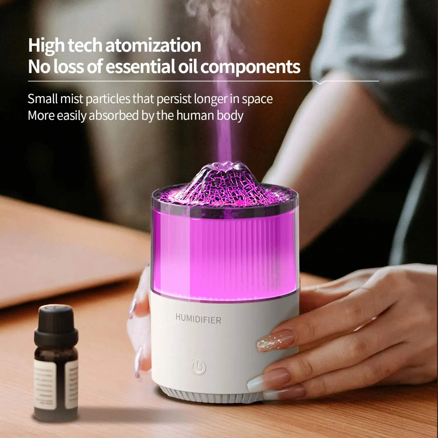 Best Selling Products 2024 multifunction  Flame Diffuser Essential Oil volcanic aroma diffuser