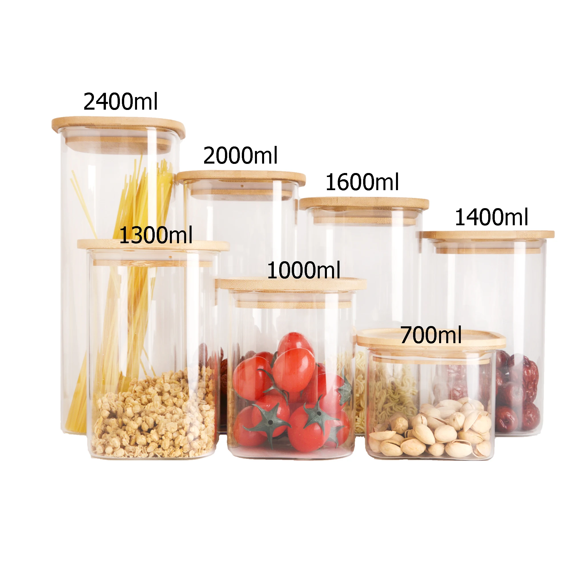 Glass Spice Jars/Bottles 450Ml 750Ml 1000Ml 1500Ml 2000Ml Empty Square Spice Containers
