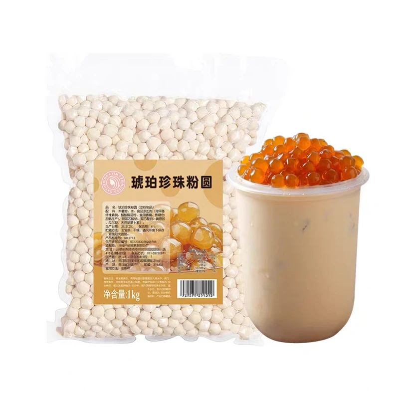 fast cooking instant peach Tapioca ball Pearls Poping Ball 1kg Raw Material for Taiwan Milk Tea Bubble Tea ice cream