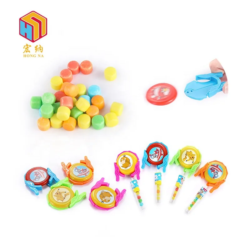 chinese hard candy interesting UFO model plastic flying toy candy for kids