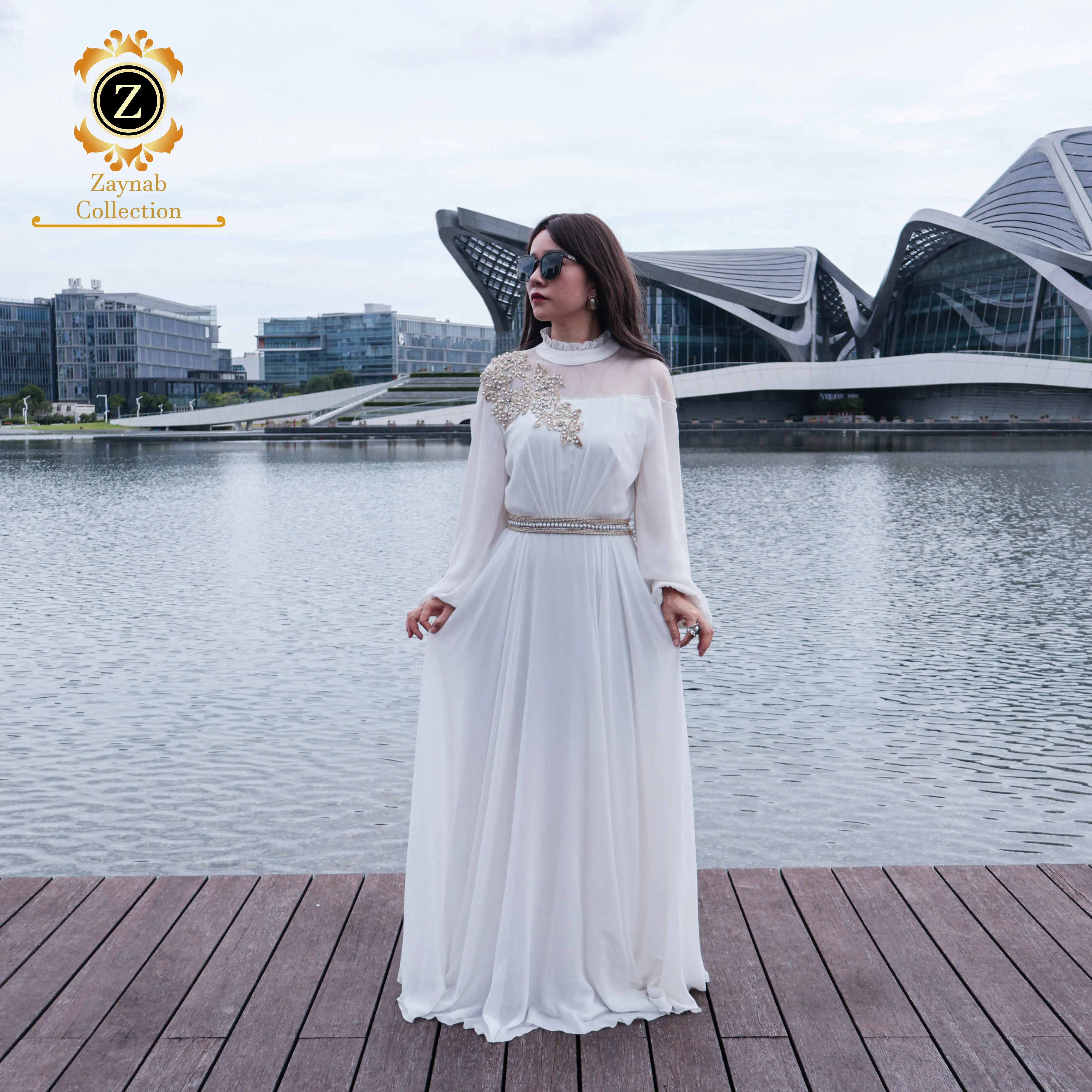 Zaynab Abaya мусульманское платье Jalabiya Eid женское Dubai элегантное Дубай