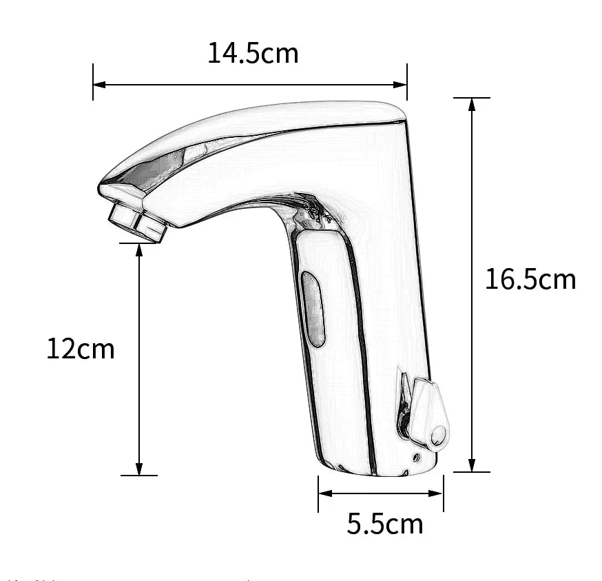 Nickle Sensor Smart Touchless Water Tap Bathroom Brass Faucet 1 Hole Wash Hand Basin Tap Automatic Cold&Hot Water Mixer Faucet