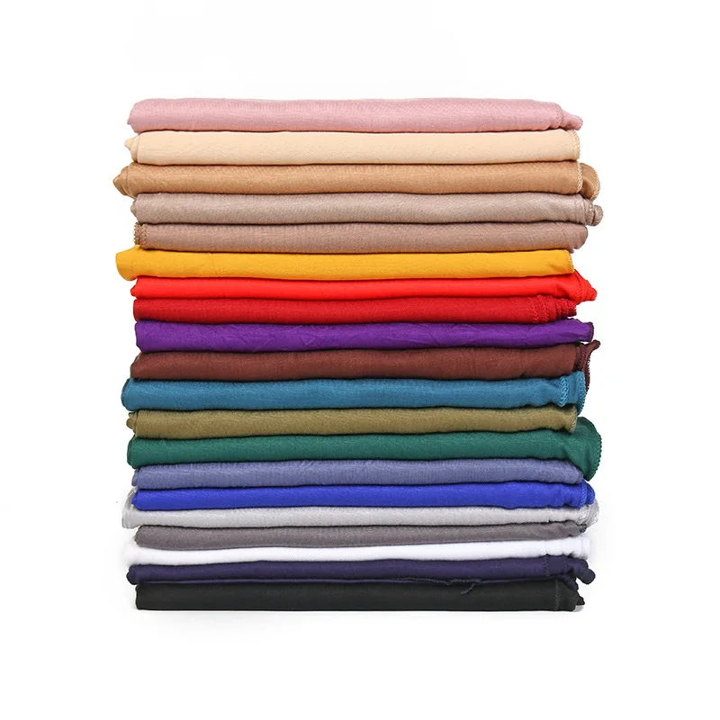 Fashion Modal Cotton Jersey Hijab Scarf Long Muslim Shawl Plain Soft Turban Tie Head Wraps For Women Africa Headband 170x60cm