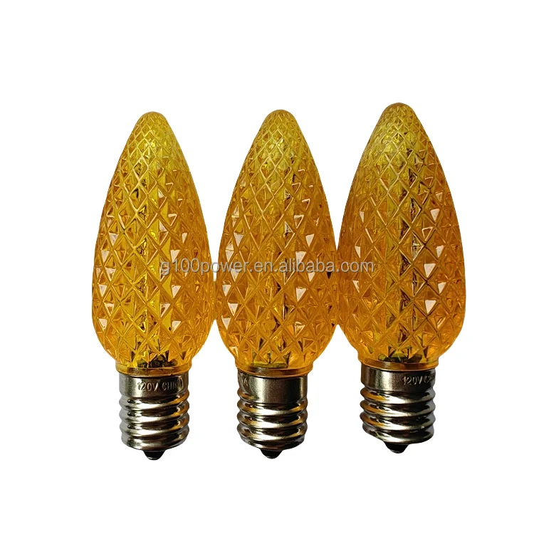 Commercial Outdoor C9 LED Pure White Christmas Lights Bulbs Polycarbonate E17 0.65 Watt 120 Volt for USA Market