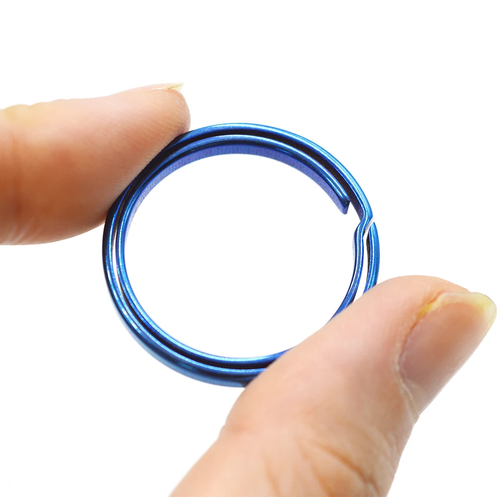 JXT Titanium Keyring Side-Pushing Designed Key Chain Key Rings Holder Titanium Rounded Split Rings