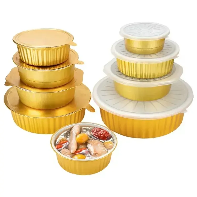 High-quality Aluminum Foil Containers with Different Kinds of Lids for Baking and Food Storing