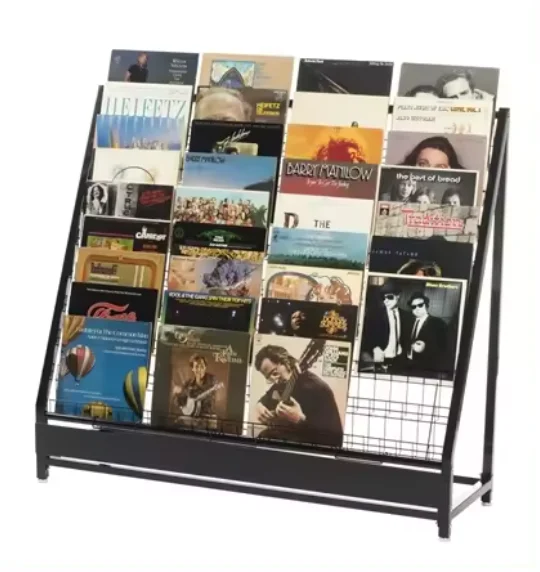 Floor LP Vinyl Record Rack Media Album Record Display Shelf for Retail Store