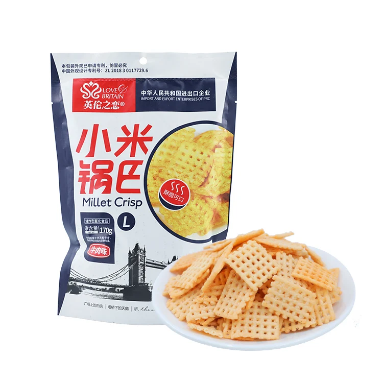 170g Chinese Rice Cracker Guoba Millet Crisp Grain Snacks Chips Crispy Corn Snacks Rice Cake Office Snacks Rice Crispy