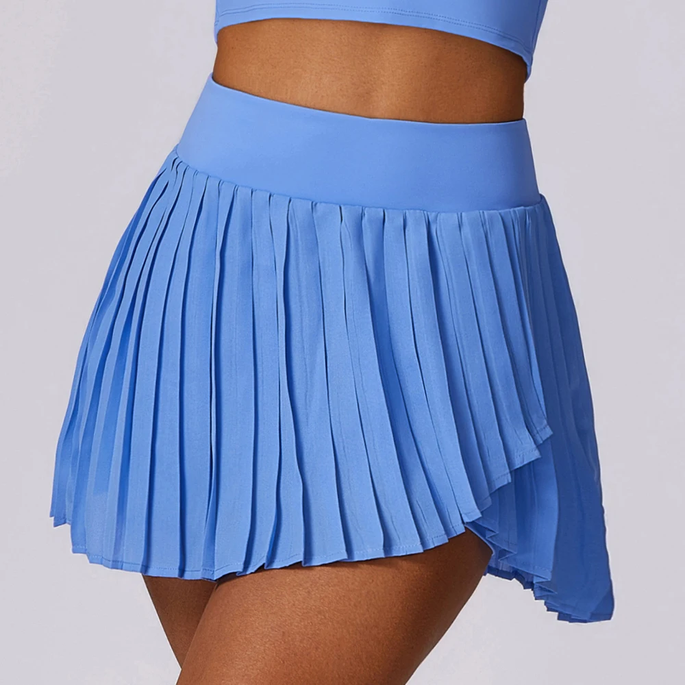 Custom Logo Pleated Skirt for Women High-Waisted Sports Short Skirt Tennis Pickleball Wear With Side Pockets