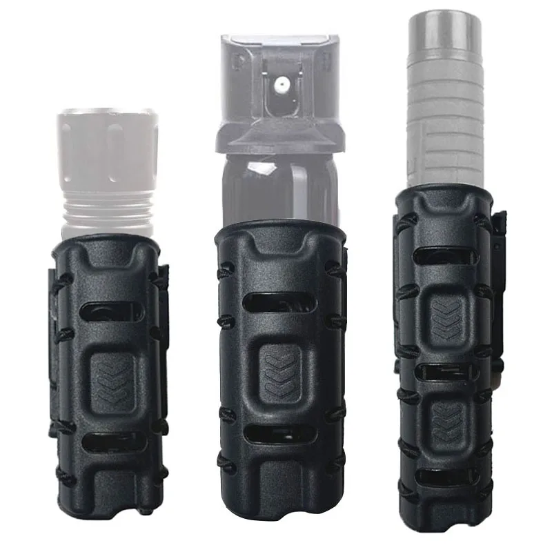 360 Degree Rotation Telescopic Baton Case Flashlight Holster Pepper Spray Pouch Case Self Defense Kit