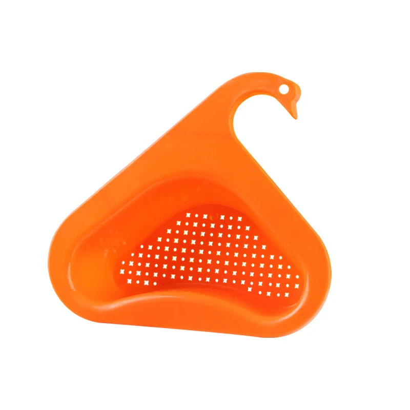 2022Hot Sale Swan Drain Basket Sink Multi-functional Hanging Filtering Draining Rack Triangular Sink Strainer Basket For Kitchen