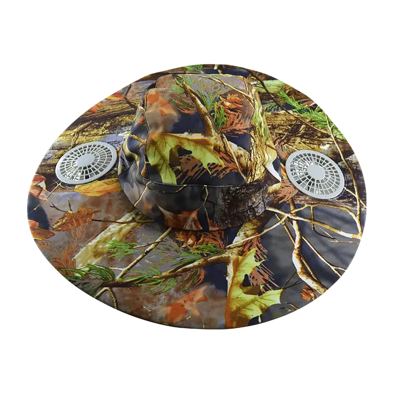 Large Brim Outdoor Sun Protection Hat Fan Cooling Anti-UV Sports Custom Unisex  Double Fan cooling Hat