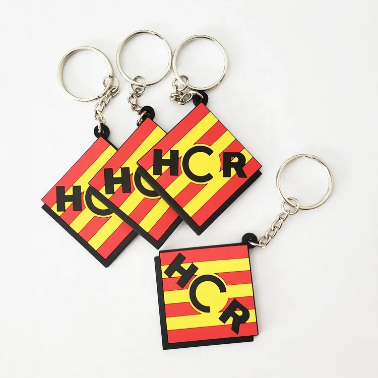 No MOQ Custom Rubber PVC Keychain For Promotional Letter Key rings
