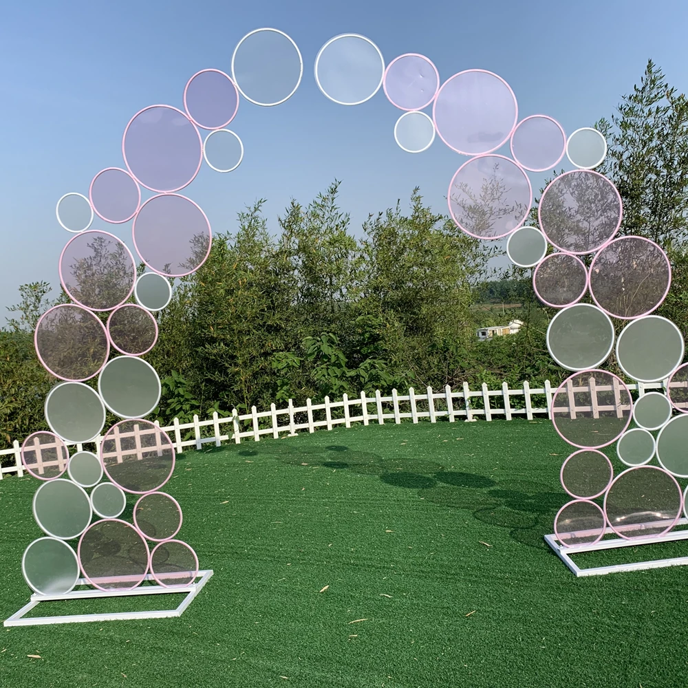 2020 fancy wedding arch thin film ring arch wedding backdrop
