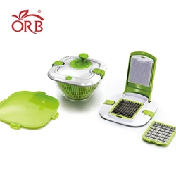 kitchen accessories vegetable Spin dryer  plastic manual easy to use salad spinner and Chopper