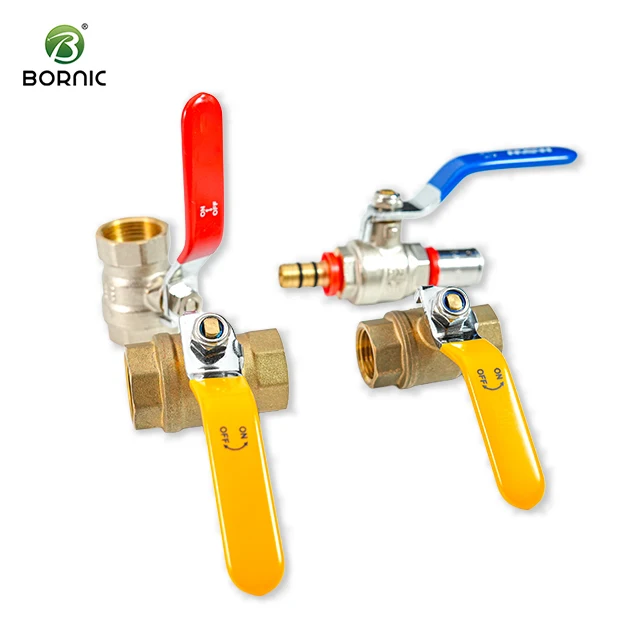 Bornic High Quality Customized Color And Size Brass Stop Valve 1/2 Brass Ball Valve