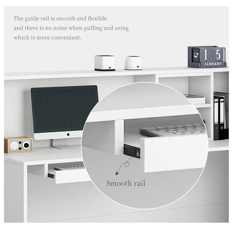 
Cheap Custom Modern Luxury Wood Nail Beauty Spa Salon White Front Reception Desk 