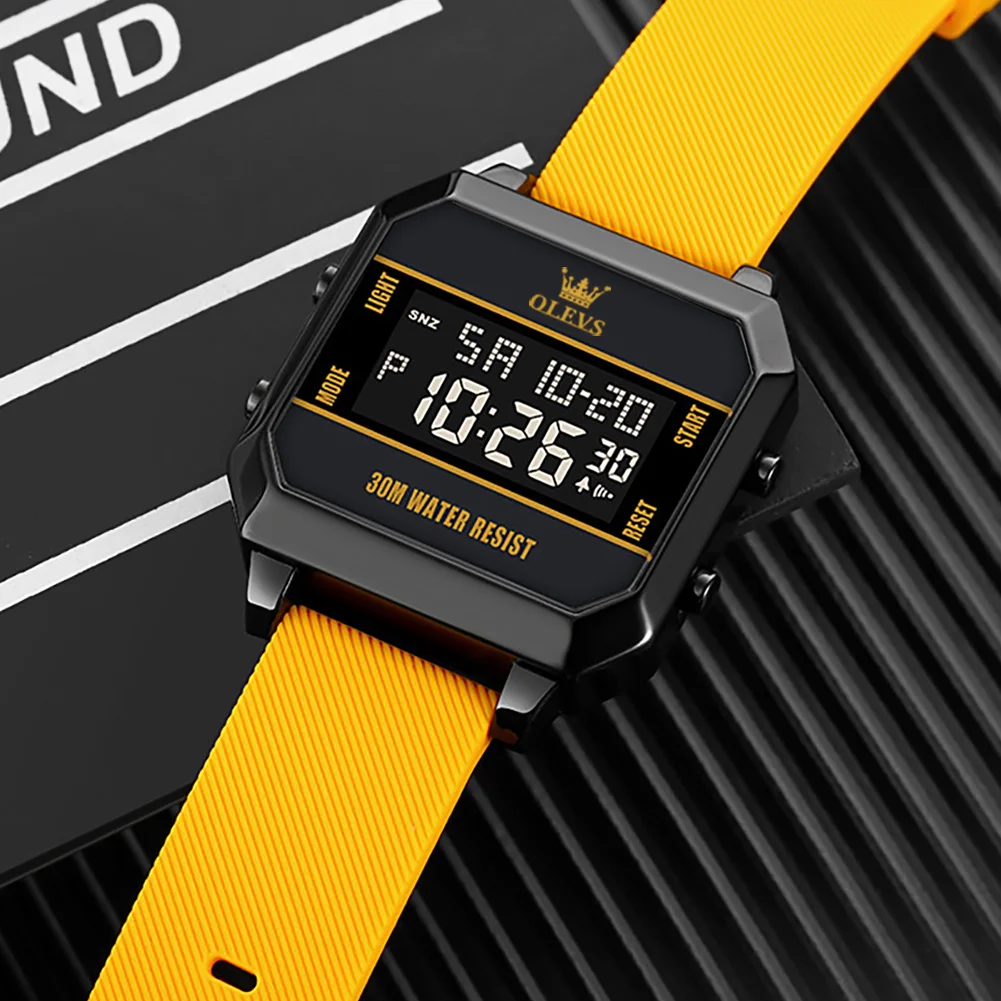 OLEVS 1103 elegance shenzhen man digital watch nice Silicone strap Luminous Multi function low moq Casual wristwatch