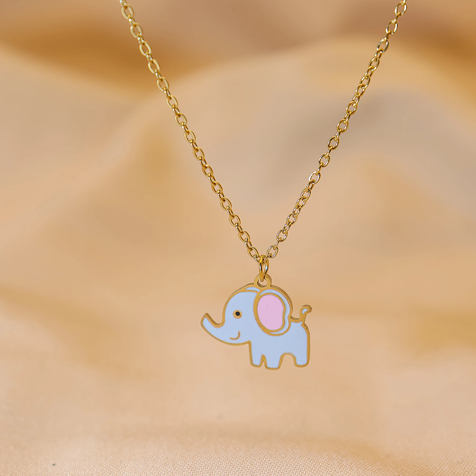 Explosive elephant necklace cute children fashion enamel friendship girl pendant necklace