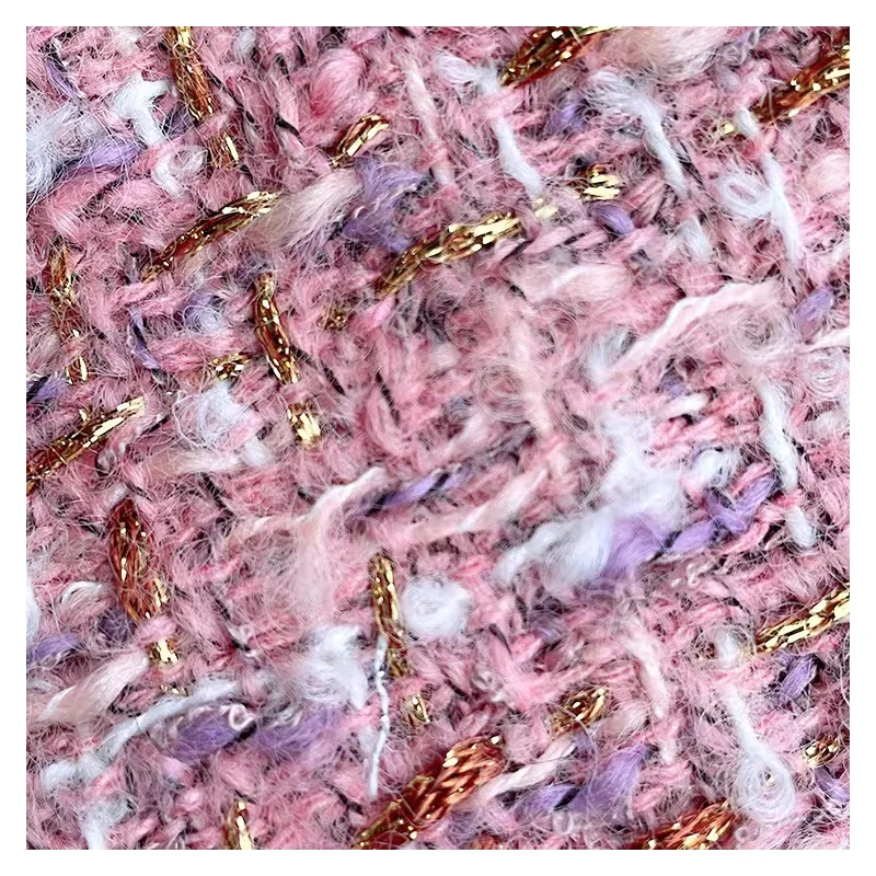 2022 new design hacci plaid worst 95%wool 5%polyester yarn dyed jacquard tweed  fabric for winter coat