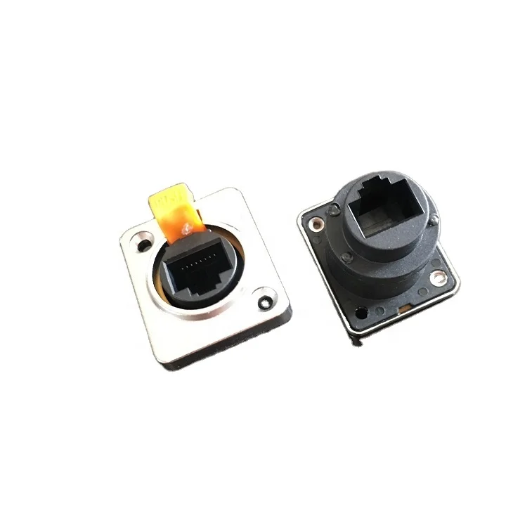 Cat5e Panel Mount rj45 Ethernet Connector plug socket Waterproof IP67 Jack Cable Connector