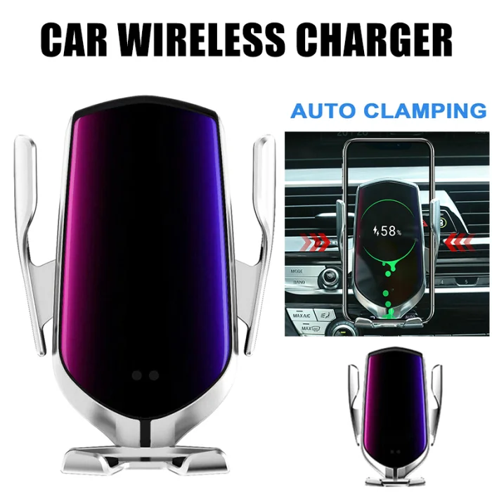 new products in 2022 New hot  Wireless Car Charger, 2 in 1 Qi 10W Fast Auto-Clamping Charge Car Air Vent Mount Phone Holder