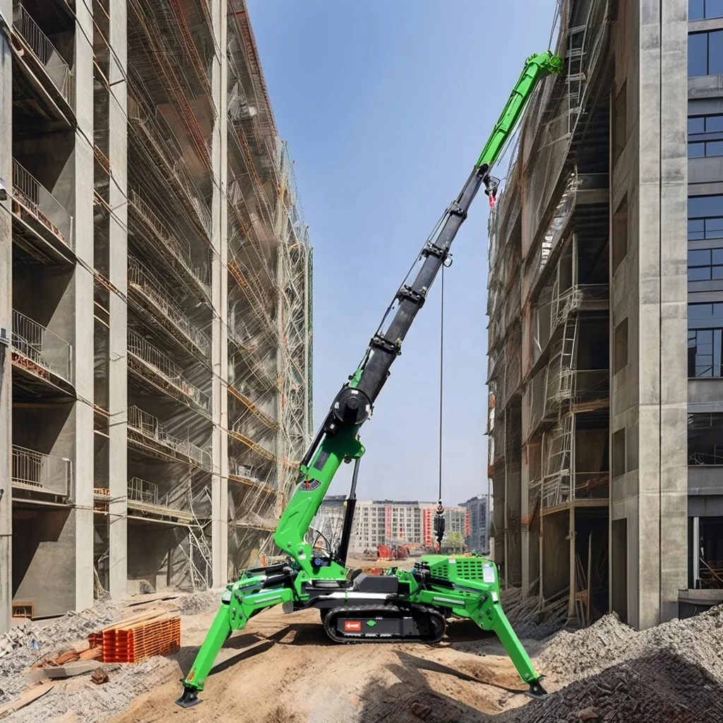 Heavy Duty 5ton 8ton 10ton 12ton 14ton Spider Crawler Crane Elevator Hoist Glass Curtain Wall Lift With Telescopic Boom