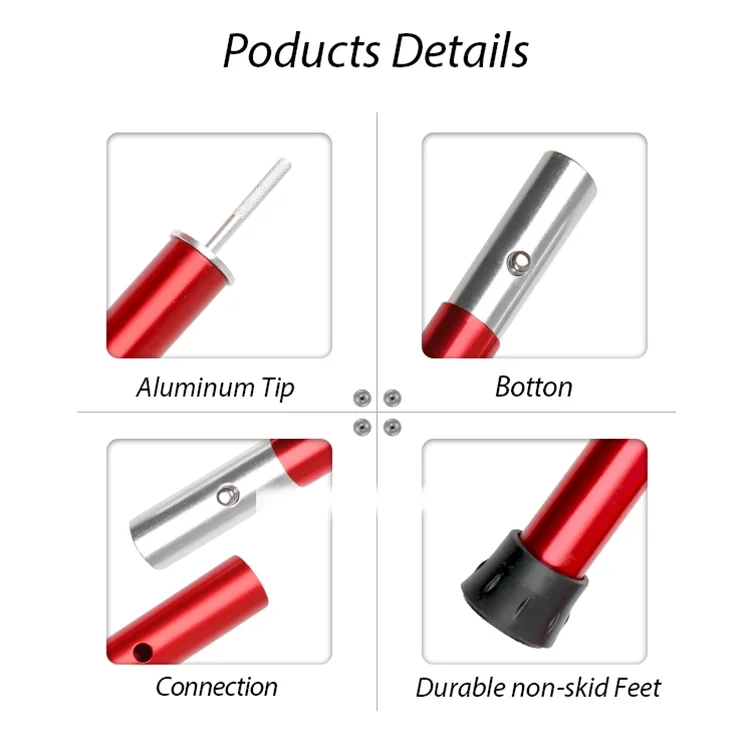 Customized Anodized Folding Extension Aluminum 6063  Adjustable Outdoor Camping Tent Tube/Pipe/ Poles/Telescopic Tarp Poles