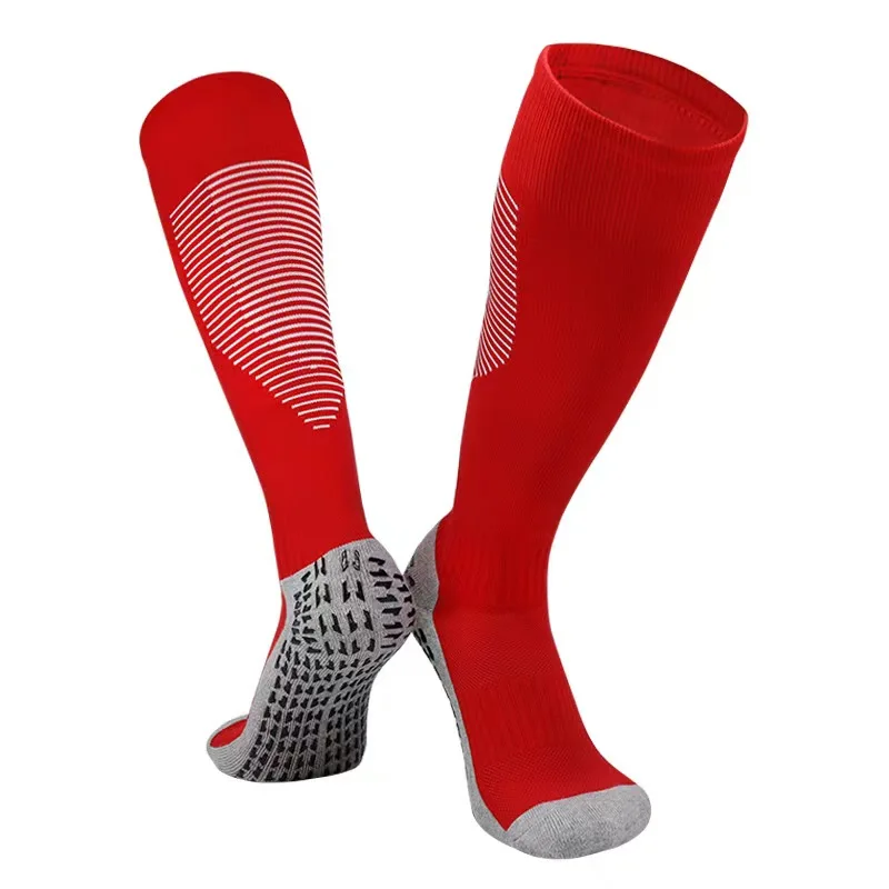 Football socks that absorb moisture and prevent slipping over the knee thick socks and adhesive socks