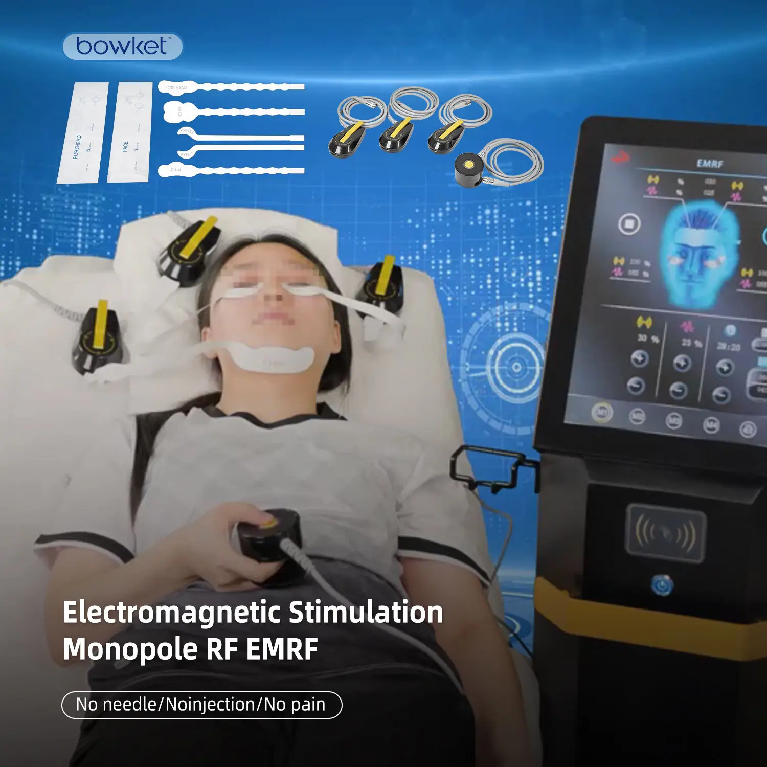 Bowket Rf Facial Anti Aging Care Machine Spa Equipment Emsrf Facial Lifting Wrinkles Remover Beauty Device