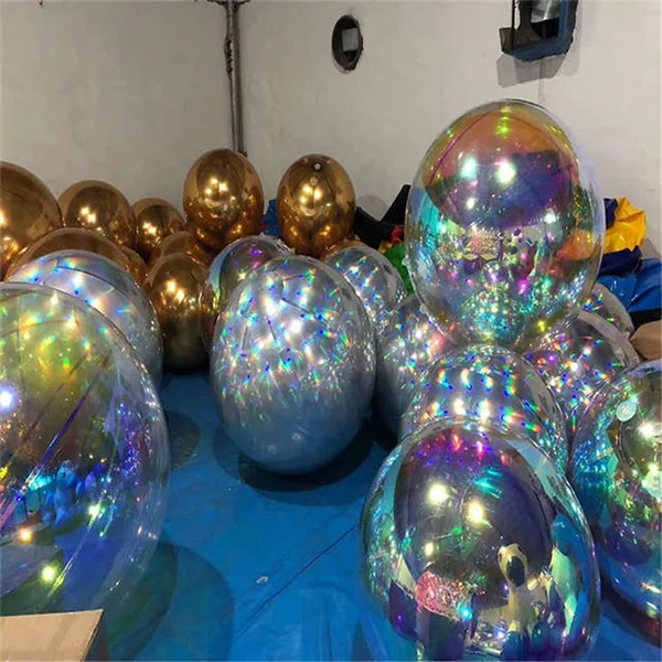 Funworldsport Hot Sale Inflatable Decorative Christmas Mirror Ball PVC Sphere Disco Ball Mirror Balloon