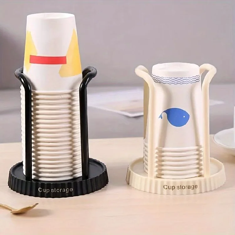 Customized Multifunctional Plastic cup dispenser for Kitchen Disposable Household Storage Rack for Milk Tea Cups and Papers