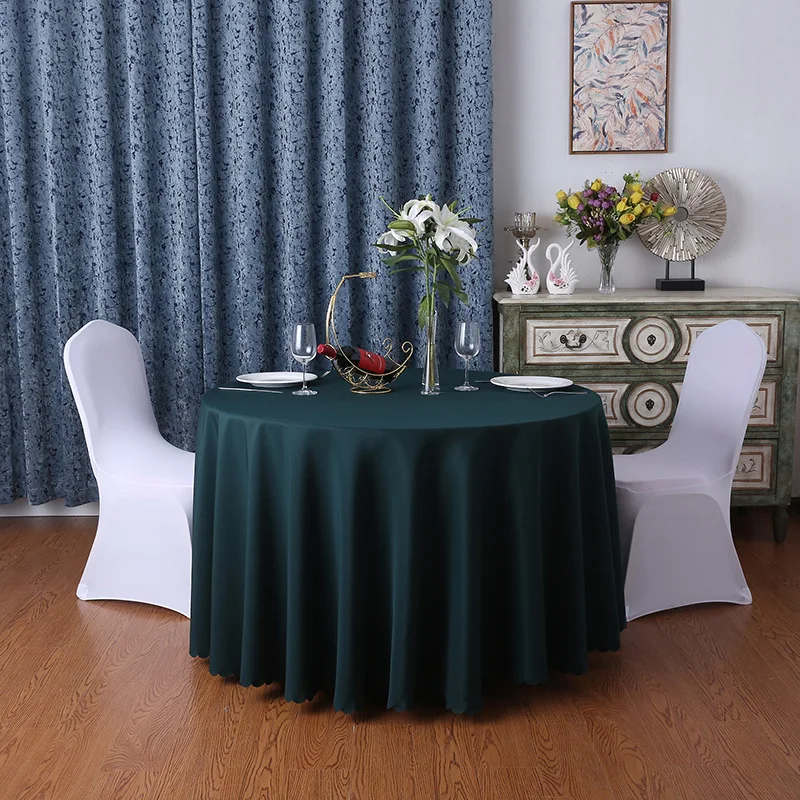 polyester wed table cover printed 120 custom linen white navy blue satin rectangle tablecloths  round table cloth for wedding