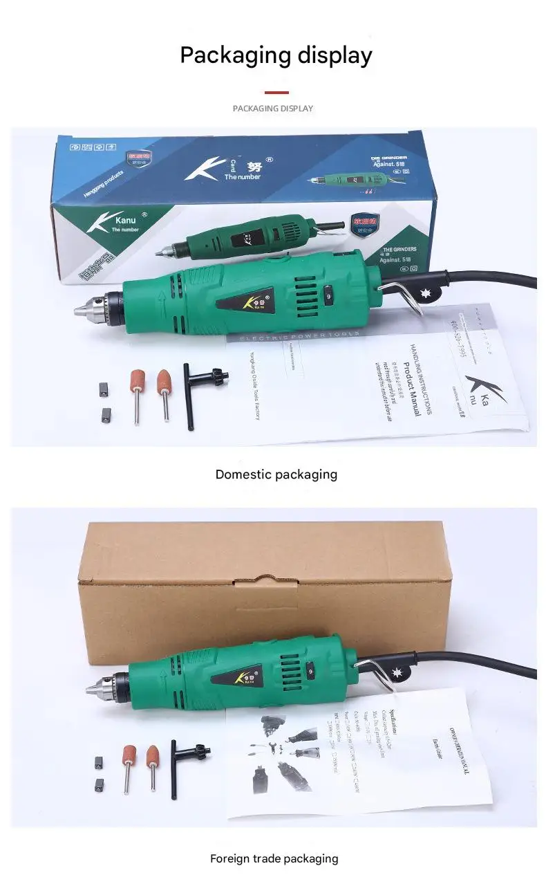 Industrial 6mm Small Electric Grinder Mold Grinding Polishing Engraving Wood/Jade/Stone Carving Straight Grinder Clean Seam