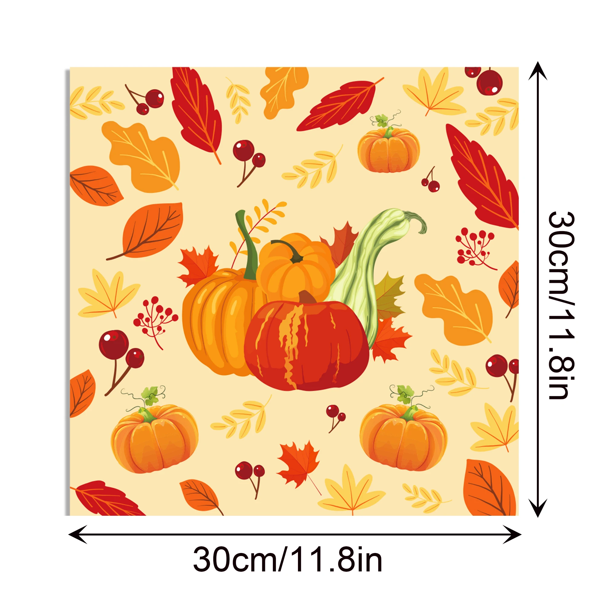 WW011 Thanksgiving Day Hand Account Material Autumn Pumpkin Maple Leaf DIY Decorative Paper Scrapbook Card Making Background