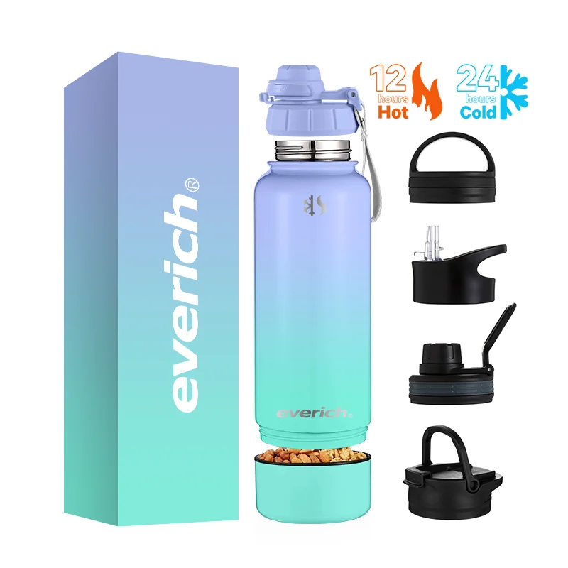 32oz Stainless Steel Sports Water Bottle Insulated Vacuum Flask with Wide Mouth Applicable for Boiling Water