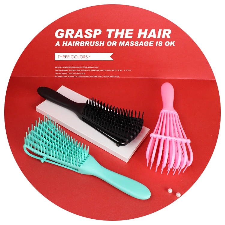 
Women Specialized detangling brush 8 Claws Large Bent Comb Multifunction Massage orange detangling brush new big hair brush 
