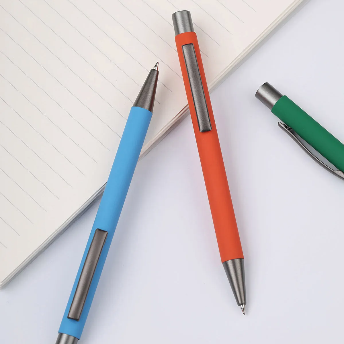 Exquisite Laser Engraving Logo Metal Ballpoint Pen Aluminum Barrel Multi-color Ball Pen For Promotion Business Advertising Gift