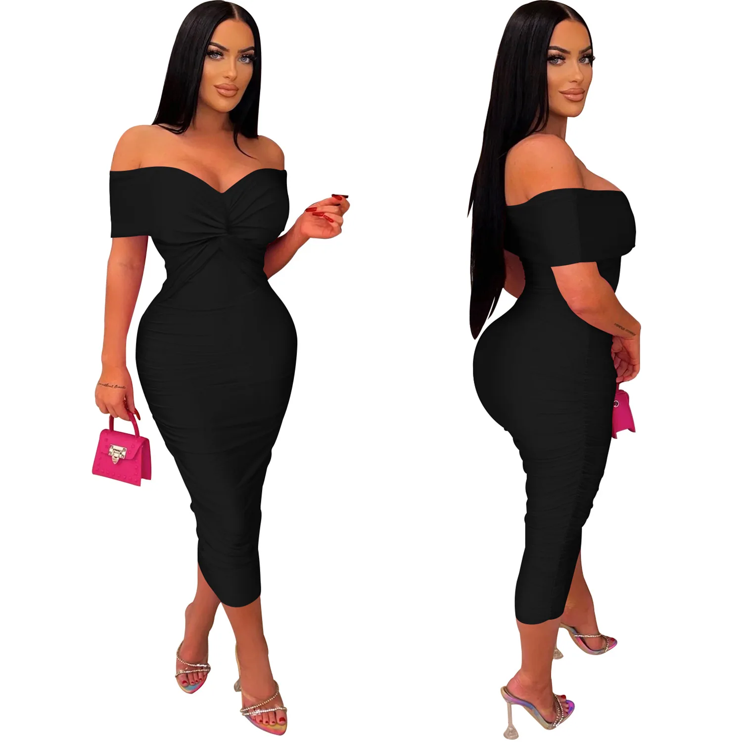 High Quality Summer Party Dress 2024 Elegant Wedding Dresses Strapless Pleated Bodycon White Mini Cocktail Dresses Formal