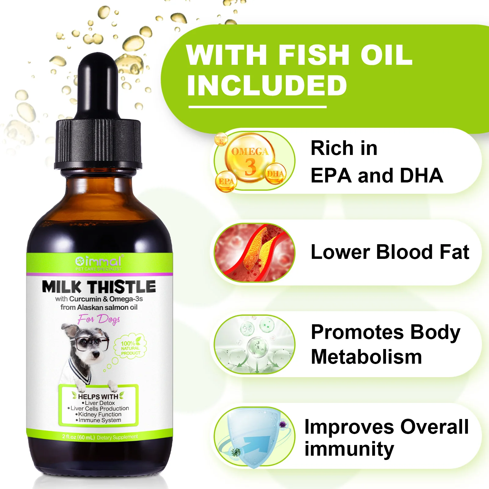 Oimmal Organic Milk Thistle Drops Herbal Supplements Extracto De Cardo Mariano Milk Thistle Extract Liquid For Dogs